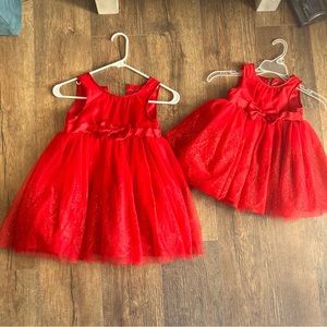 OshKosh Girls Sparkly Holiday Dress size 5t and 18m like new!